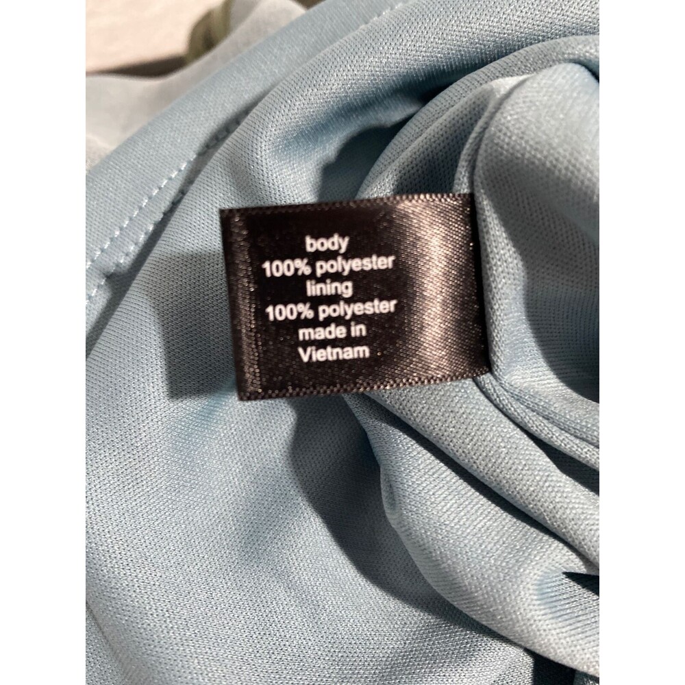 NWT Lane Bryant Dress 26 Dusty Blue Green Midi Drawstring Tropical Leaves Belt - Picture 7 of 8